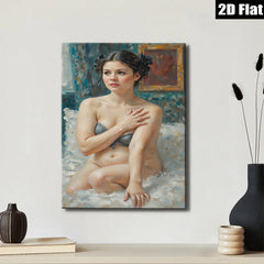 2D flat 1pc Intimate Portrait Woman Nude Figure Painting Living Room Bedroom Wall Decor Canvas Art Modern Farmhouse Style Coastal Aesthetic Gallery Wrapped
