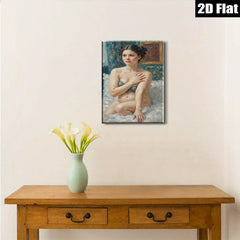 2D flat 1pc Intimate Portrait Woman Nude Figure Painting Living Room Bedroom Wall Decor Canvas Art Modern Farmhouse Style Coastal Aesthetic Gallery Wrapped