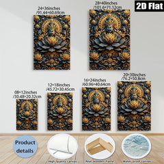 2D flat 1pc Intricate Floral Deity Wall Art Eastern Mysticism Home Decor Living Room Bedroom Gallery Wrapped Canvas Print Modern Farmhouse Aesthetic