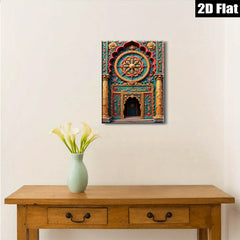 2D flat 1pc Intricate Islamic Archway Entrance Design Wall Art Decor Living Room Bedroom Office Gallery Wrapped Canvas Prints Modern Farmhouse Aesthetic Coastal Home Decor