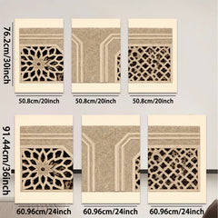 2D flat 1pc Intricate Moorish window design wall art for living room bedroom gallery wrapped canvas modern farmhouse decor