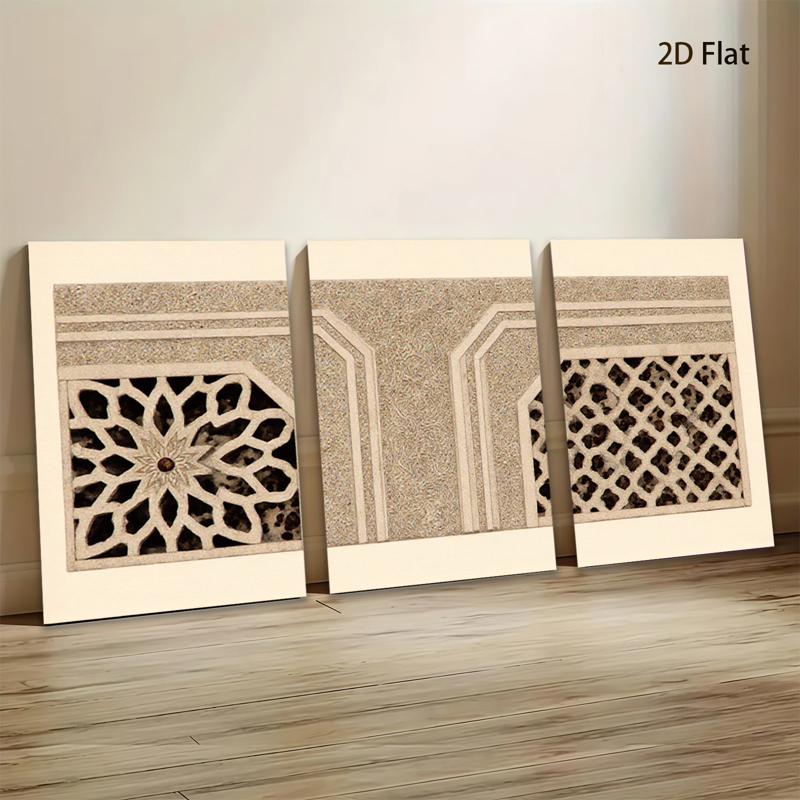 2D flat 1pc Intricate Moorish window design wall art for living room bedroom gallery wrapped canvas modern farmhouse decor