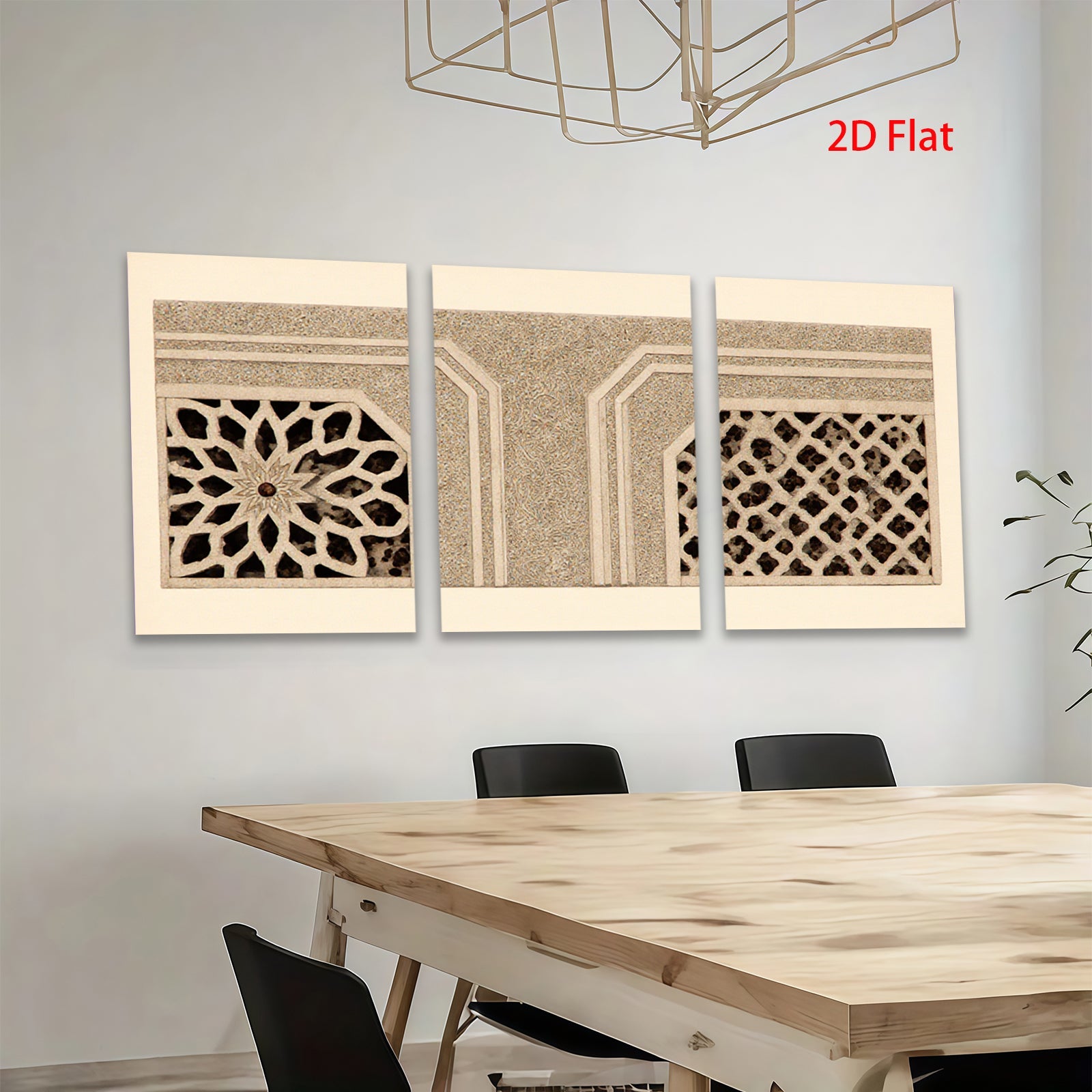 2D flat 1pc Intricate Moorish window design wall art for living room bedroom gallery wrapped canvas modern farmhouse decor