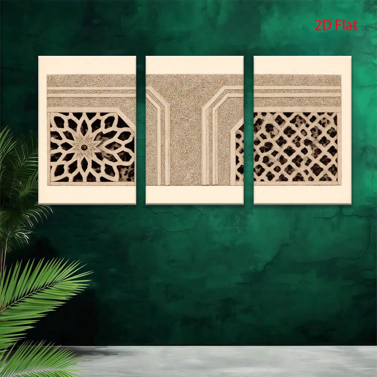 2D flat 1pc Intricate Moorish window design wall art for living room bedroom gallery wrapped canvas modern farmhouse decor