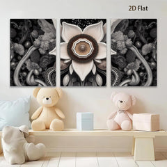 2D flat 1pc Intricate floral bloom detailed botanical artwork gallery wall decor farmhouse living room bedroom modern farmhouse style