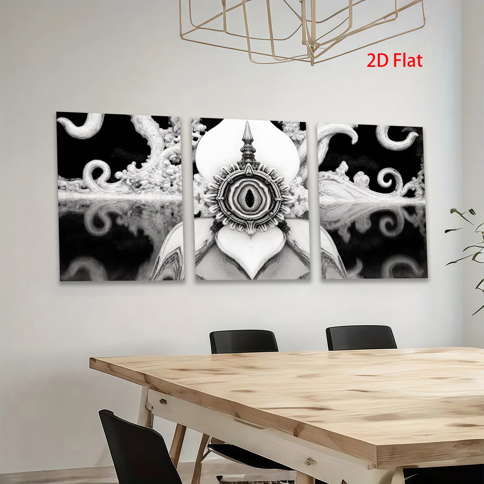 2D flat 1pc Intricate floral design wall art for living room bedroom home decor farmhouse style gallery wrapped canvas prints modern minimalist statement piece