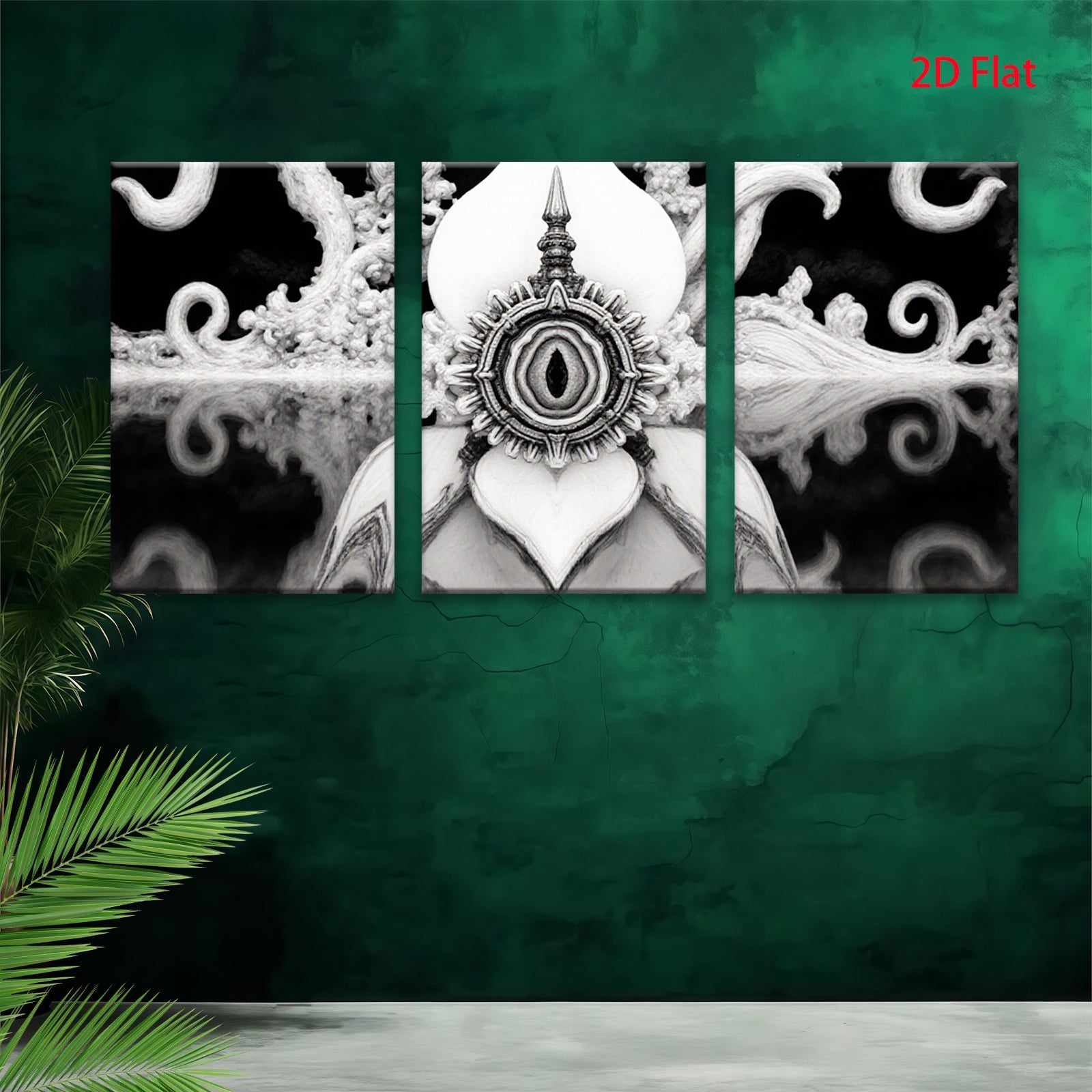 2D flat 1pc Intricate floral design wall art for living room bedroom home decor farmhouse style gallery wrapped canvas prints modern minimalist statement piece