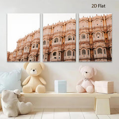 2D flat 1pc Jaipur City Palace India architecture wall art modern farmhouse living room bedroom decor gallery wrapped canvas prints vibrant colors