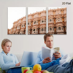 2D flat 1pc Jaipur City Palace India architecture wall art modern farmhouse living room bedroom decor gallery wrapped canvas prints vibrant colors