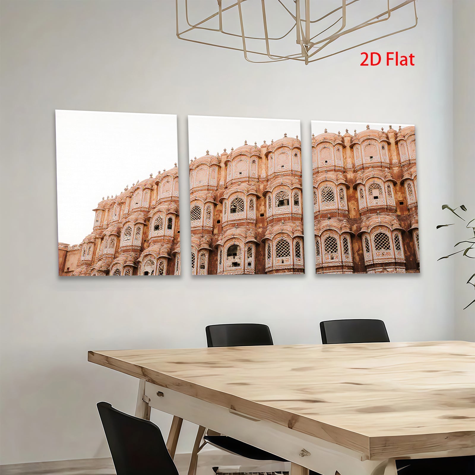2D flat 1pc Jaipur City Palace India architecture wall art modern farmhouse living room bedroom decor gallery wrapped canvas prints vibrant colors