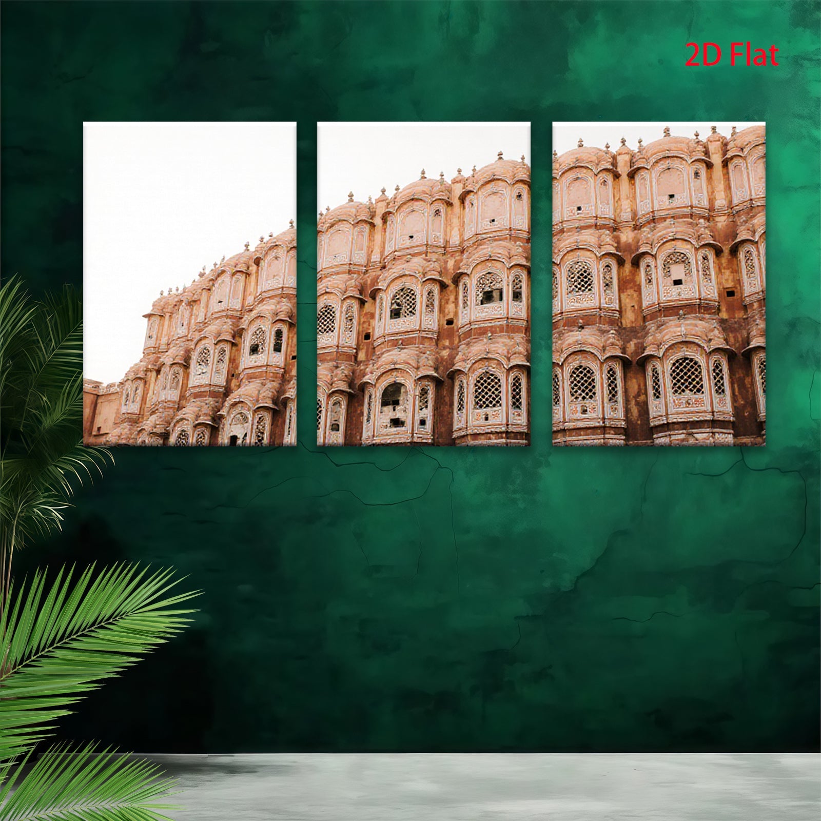 2D flat 1pc Jaipur City Palace India architecture wall art modern farmhouse living room bedroom decor gallery wrapped canvas prints vibrant colors