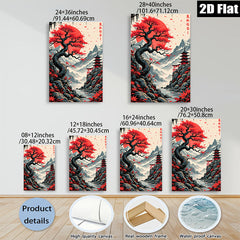 2D flat 1pc Japanese Maple Autumn Landscape Wall Art Canvas Prints for Living Room Bedroom Home Decor Modern Farmhouse Rustic Style Gallery Wrapped Ready to Hang