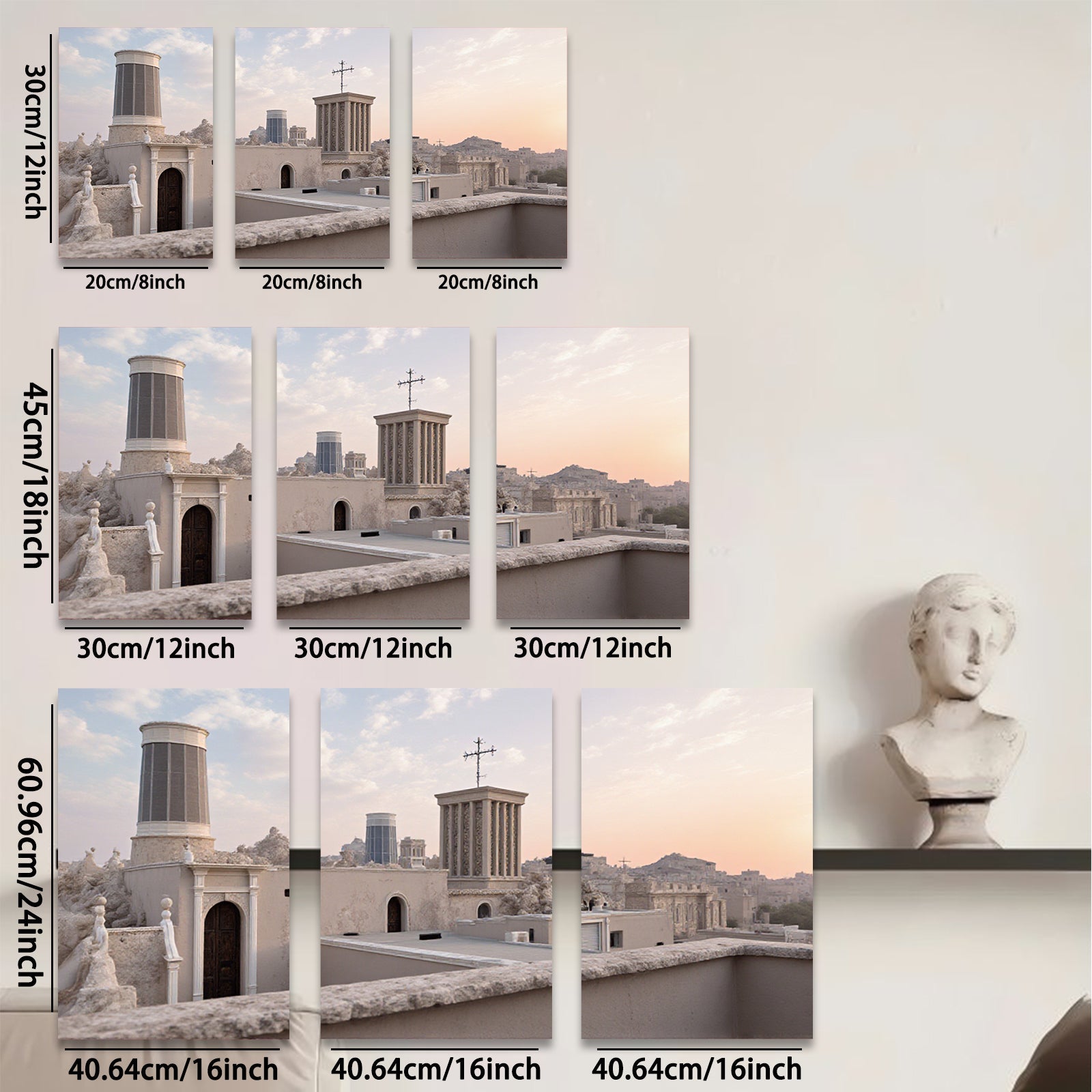 2D flat 1pc Jerusalem Rooftop View Historic Cityscape Wall Art Decor Living Room Bedroom Modern Farmhouse Style Canvas Prints Large Size