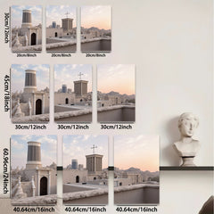 2D flat 1pc Jerusalem Rooftop View Historic Cityscape Wall Art Decor Living Room Bedroom Modern Farmhouse Style Canvas Prints Large Size