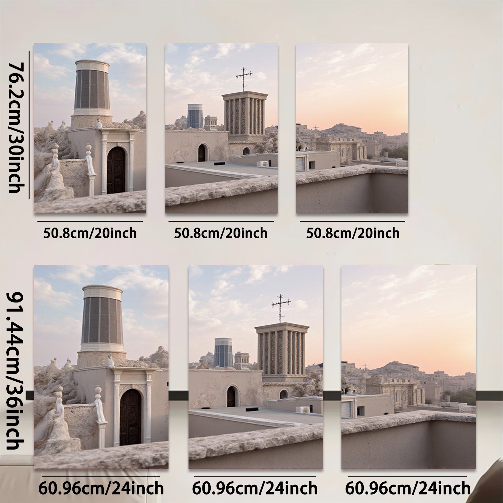 2D flat 1pc Jerusalem Rooftop View Historic Cityscape Wall Art Decor Living Room Bedroom Modern Farmhouse Style Canvas Prints Large Size