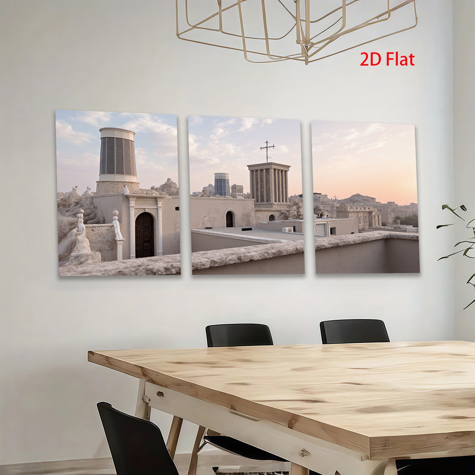 2D flat 1pc Jerusalem Rooftop View Historic Cityscape Wall Art Decor Living Room Bedroom Modern Farmhouse Style Canvas Prints Large Size