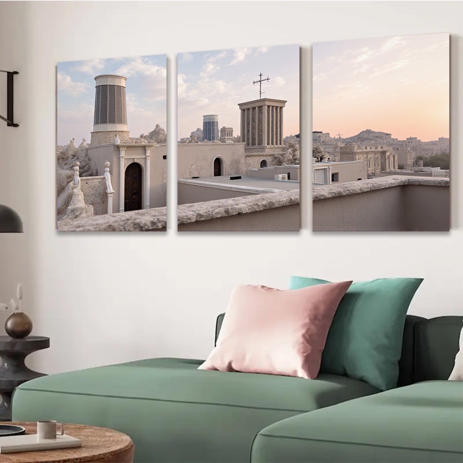 2D flat 1pc Jerusalem Rooftop View Historic Cityscape Wall Art Decor Living Room Bedroom Modern Farmhouse Style Canvas Prints Large Size