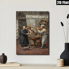 2D flat 1pc Kitchen Staff Preparing Game Bird Feast Rustic Farmhouse Wall Art Dining Room Decor Gallery Wrapped Canvas Prints for Living Room Bedroom Modern Home Accents