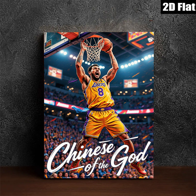 2D flat 1pc Kobe Bryant basketball action shot wall art poster for living room bedroom dorm decor inspirational gifts modern farmhouse style canvas prints