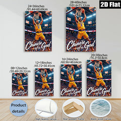 2D flat 1pc Kobe Bryant basketball action shot wall art poster for living room bedroom dorm decor inspirational gifts modern farmhouse style canvas prints