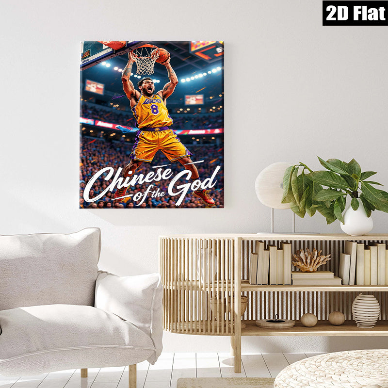 2D flat 1pc Kobe Bryant basketball action shot wall art poster for living room bedroom dorm decor inspirational gifts modern farmhouse style canvas prints