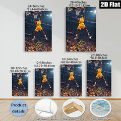 2D flat 1pc Kobe Bryant basketball action sports wall art canvas prints for living room bedroom man cave decor inspirational gifts modern farmhouse style