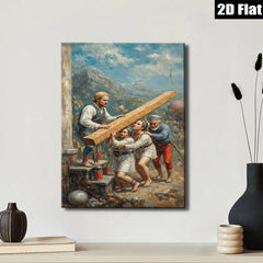 2D flat 1pc Laboring Family Canvas Wall Art for Living Room Bedroom Home Decor Farmhouse Rustic Gallery Wrapped Prints Ready to Hang
