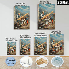 2D flat 1pc Laboring Family Canvas Wall Art for Living Room Bedroom Home Decor Farmhouse Rustic Gallery Wrapped Prints Ready to Hang