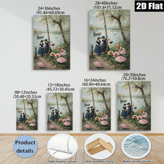 2D flat 1pc Lakeside Ladies with Parasols Romantic Wall Art for Living Room Bedroom Home Decor Gallery Wrapped Canvas Prints Modern Farmhouse Style