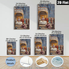 2D flat 1pc Last Supper Religious Wall Art Dining Room Living Room Decor Gallery Wrapped Canvas Prints for Home Office Modern Farmhouse Style