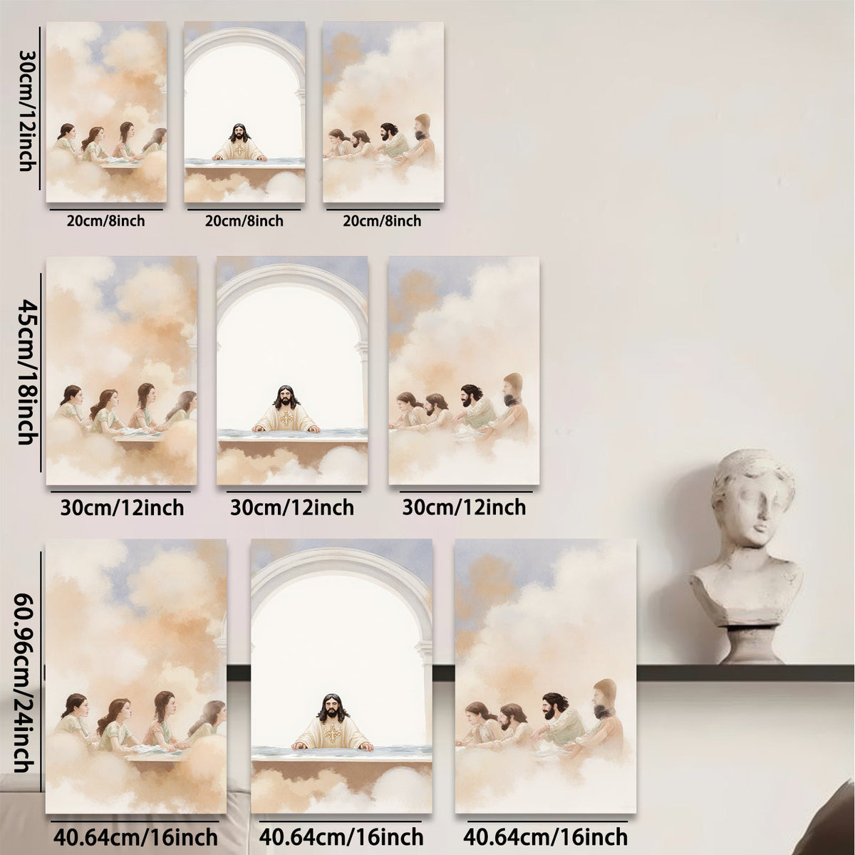 2D flat 1pc Last Supper religious painting wall art for living room bedroom gallery wrapped canvas prints farmhouse decor modern minimalist artwork