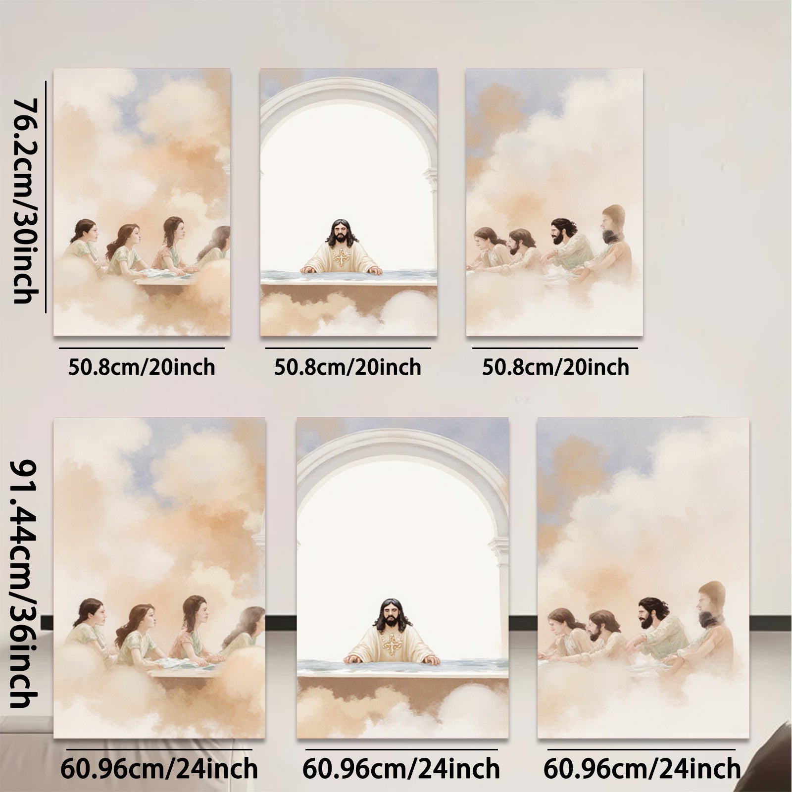 2D flat 1pc Last Supper religious painting wall art for living room bedroom gallery wrapped canvas prints farmhouse decor modern minimalist artwork