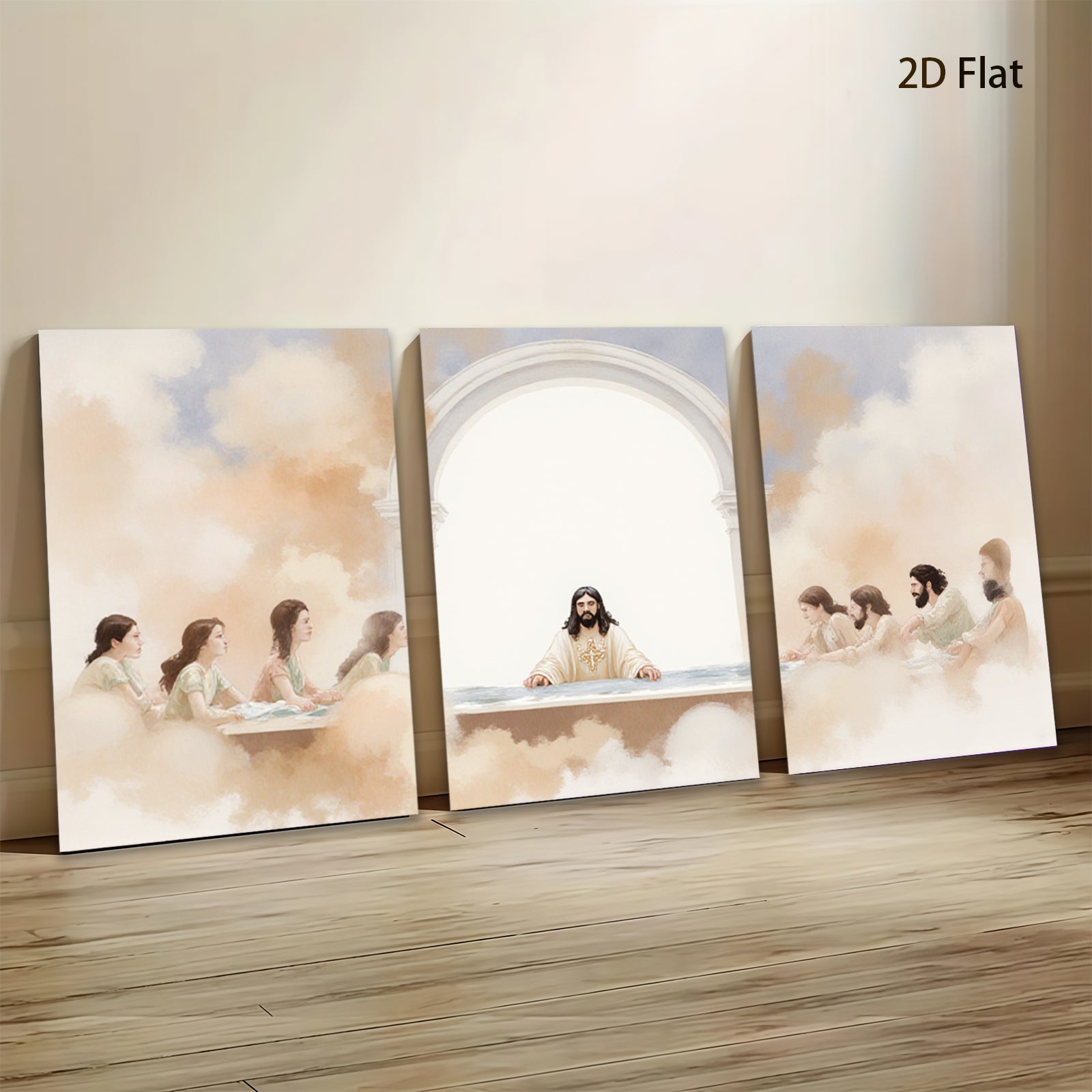 2D flat 1pc Last Supper religious painting wall art for living room bedroom gallery wrapped canvas prints farmhouse decor modern minimalist artwork