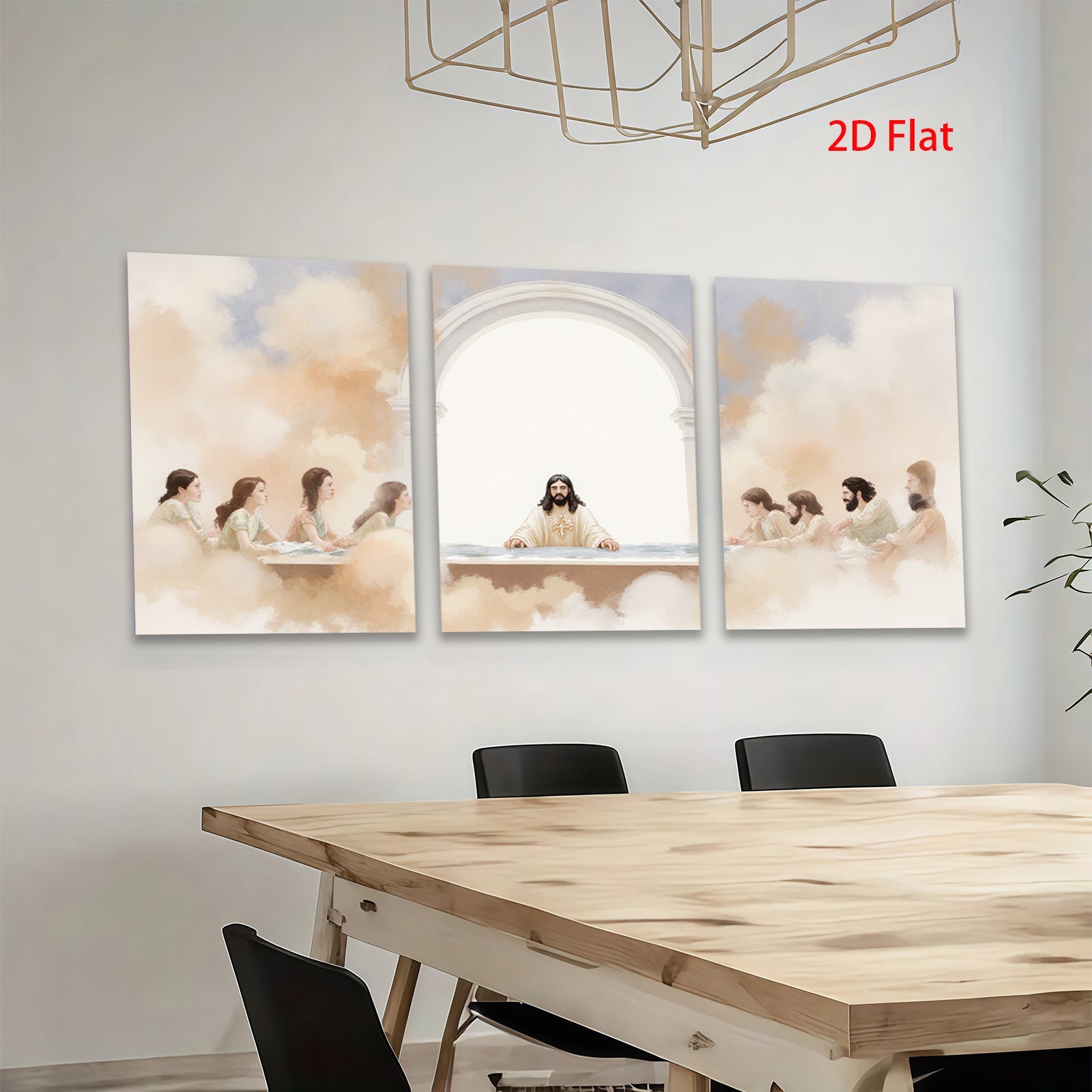 2D flat 1pc Last Supper religious painting wall art for living room bedroom gallery wrapped canvas prints farmhouse decor modern minimalist artwork