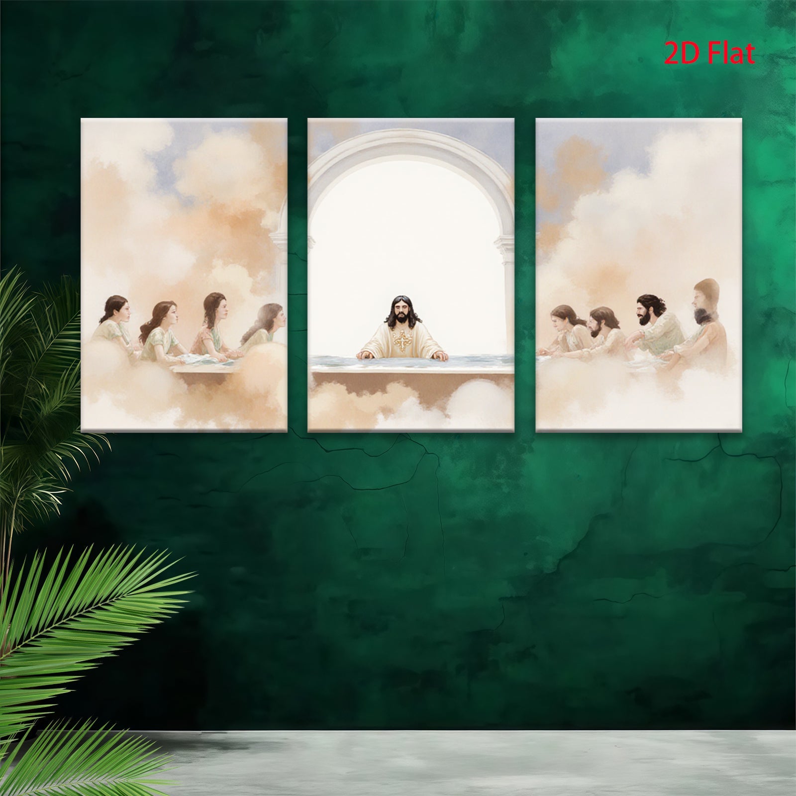 2D flat 1pc Last Supper religious painting wall art for living room bedroom gallery wrapped canvas prints farmhouse decor modern minimalist artwork