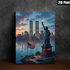 2D flat 1pc Liberty Enlightening World Iconic New York Skyline Wall Art Decor Living Room Bedroom Modern Farmhouse Canvas Prints Home Décor Gift Ideas