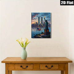 2D flat 1pc Liberty Enlightening World Iconic New York Skyline Wall Art Decor Living Room Bedroom Modern Farmhouse Canvas Prints Home Décor Gift Ideas