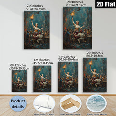 2D flat 1pc Liberty Leading Revolutionaries Dramatic Historical Canvas Wall Art for Living Room Bedroom Office Gallery Wrapped Art Prints