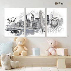 2D flat 1pc Liberty illuminating cityscape modern wall art for living room bedroom home decor farmhouse style canvas prints