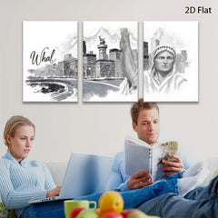 2D flat 1pc Liberty illuminating cityscape modern wall art for living room bedroom home decor farmhouse style canvas prints