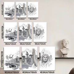 2D flat 1pc Liberty illuminating cityscape modern wall art for living room bedroom home decor farmhouse style canvas prints
