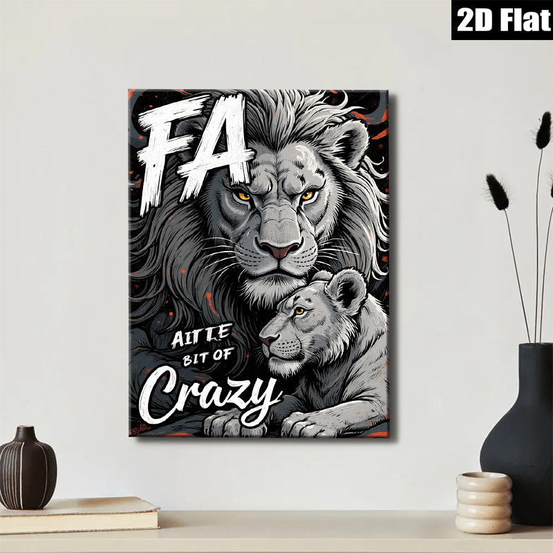 2D flat 1pc Lion Family Portrait Wall Art Canvas Prints for Living Room Bedroom Modern Farmhouse Decor Gallery Wrapped Animal Wildlife Art Inspirational Cozy Rustic