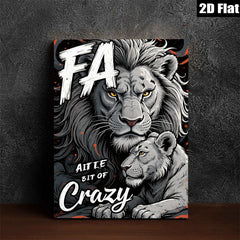 2D flat 1pc Lion Family Portrait Wall Art Canvas Prints for Living Room Bedroom Modern Farmhouse Decor Gallery Wrapped Animal Wildlife Art Inspirational Cozy Rustic