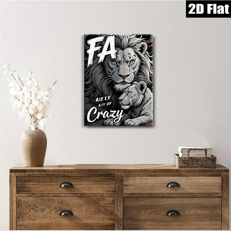 2D flat 1pc Lion Family Portrait Wall Art Canvas Prints for Living Room Bedroom Modern Farmhouse Decor Gallery Wrapped Animal Wildlife Art Inspirational Cozy Rustic
