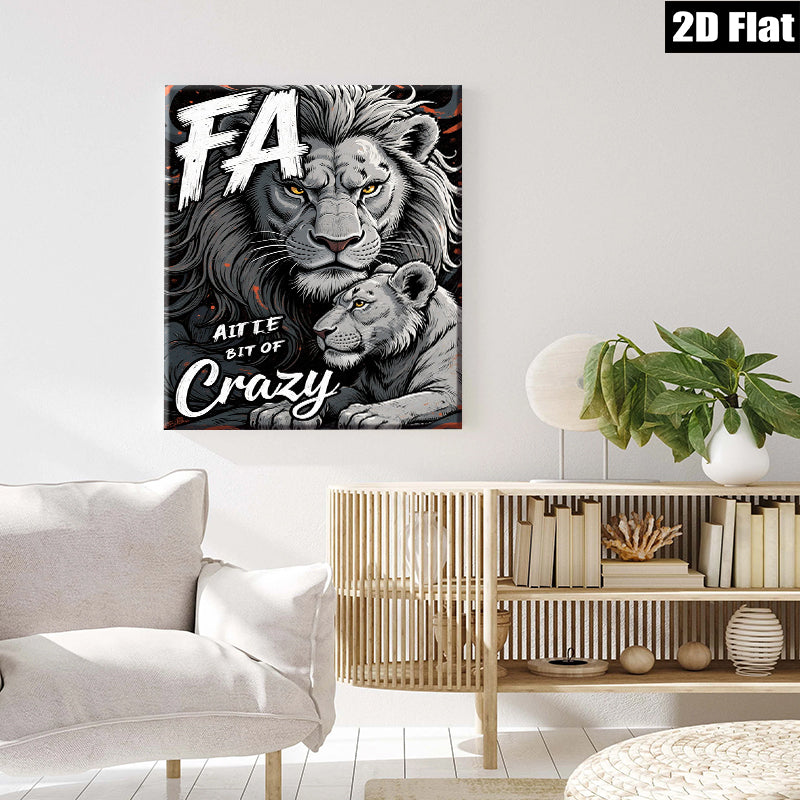 2D flat 1pc Lion Family Portrait Wall Art Canvas Prints for Living Room Bedroom Modern Farmhouse Decor Gallery Wrapped Animal Wildlife Art Inspirational Cozy Rustic