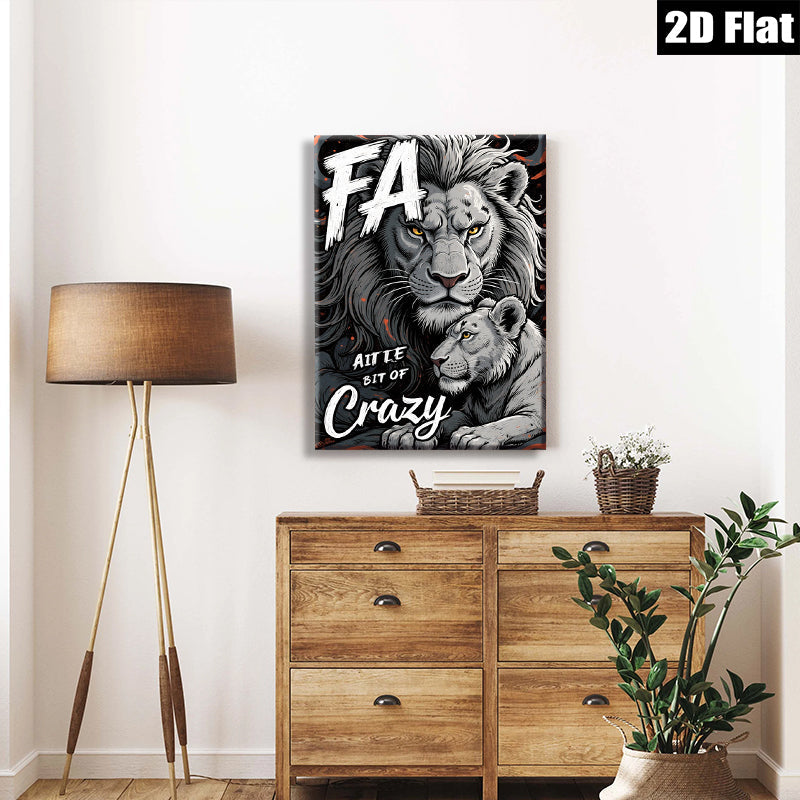 2D flat 1pc Lion Family Portrait Wall Art Canvas Prints for Living Room Bedroom Modern Farmhouse Decor Gallery Wrapped Animal Wildlife Art Inspirational Cozy Rustic