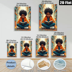 2D flat 1pc Little Reader Lost in Book Worlds Kids Room Decor Wall Art Canvas Prints for Living Room Bedroom Modern Farmhouse Style