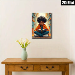 2D flat 1pc Little Reader Lost in Book Worlds Kids Room Decor Wall Art Canvas Prints for Living Room Bedroom Modern Farmhouse Style
