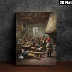 2D flat 1pc Lively Victorian Schoolhouse Scene Classroom Wall Art Decor For Living Room Bedroom Gallery Wrapped Canvas Prints Modern Farmhouse Rustic Decor