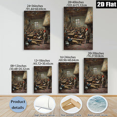 2D flat 1pc Lively Victorian Schoolhouse Scene Classroom Wall Art Decor For Living Room Bedroom Gallery Wrapped Canvas Prints Modern Farmhouse Rustic Decor